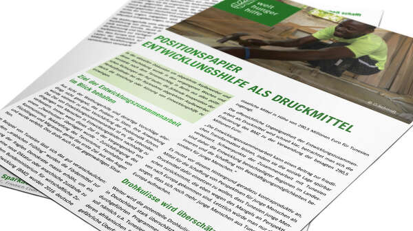 Deckblatt: Positionspapier - Entwicklungshilfe als Druckmittel