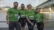 Die Botschafter der #ZeroHungerRun Challenge 2022 an Rhein.
