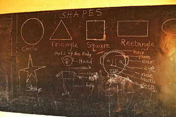 Eine Schultafel in Afrika für den Englisch-Unterricht Eine Schultafel in Afrika für den Englisch-Unterricht.