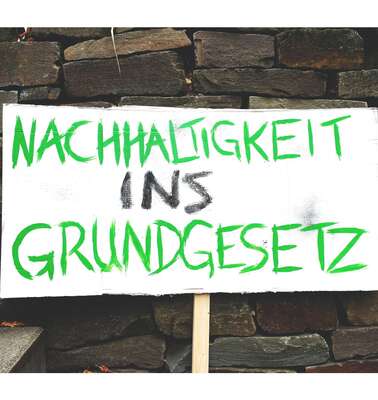 Plakat: Nachhaltigkeit ins Grundgesetz