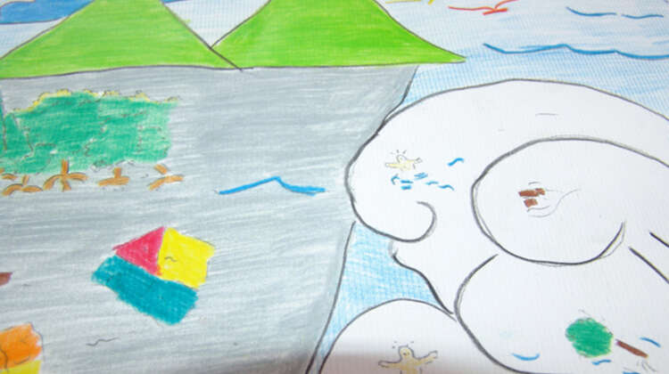 Kinderzeichnung vom Tsunami 2004