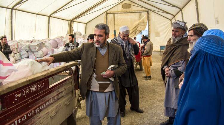 Flüchtlinge in einem Flüchtlingscamp