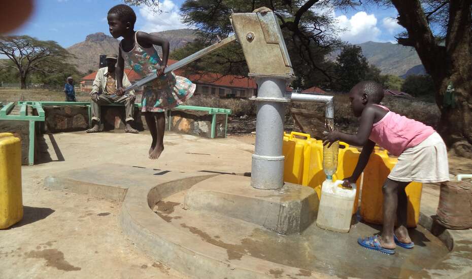 Trinkwasserbrunnen in Karamoja in Uganda.