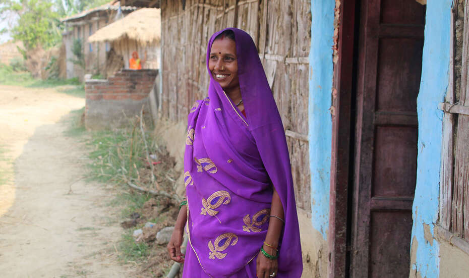 Landwirtin Rekha Devi Sharma Landwirtin Rekha Devi Sharma in Malhaniya im Siraha Distrikt (Nepal).