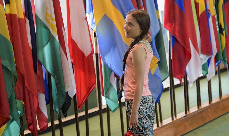 Die Klimaaktivistin Greta Thunberg zu Gast im UNO-Hauptquartier in New York.