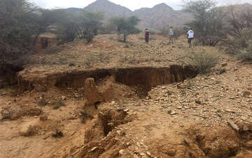 Durch Erosion zerstörter Boden.