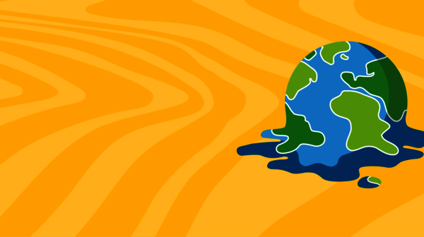 Grafik einer schmelzenden Weltkugel symbolisch für den Klimawandel.