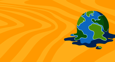 Grafik einer schmelzenden Weltkugel symbolisch für den Klimawandel.