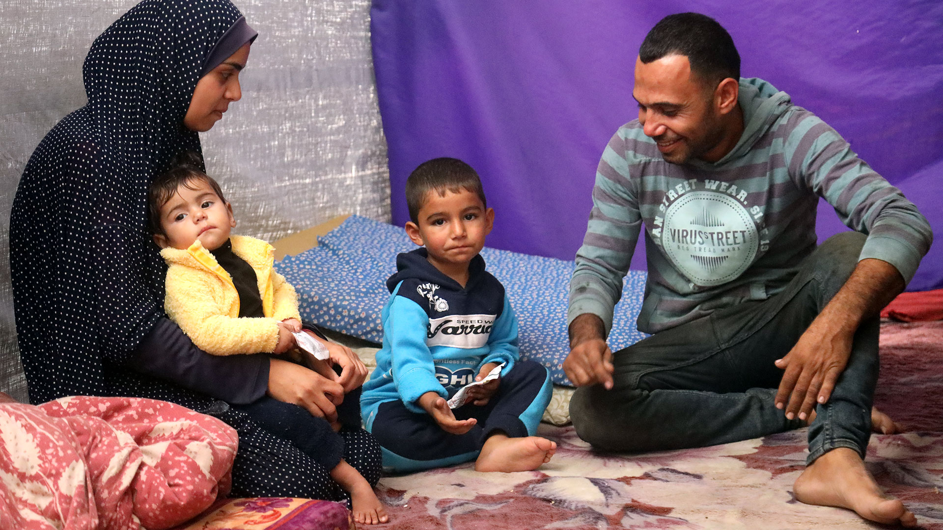 Aaid Ramzi Muhammad Abdul Karim Abu Jarad und seine Familie mussten seit Beginn des Krieges mehrfach fliehen.