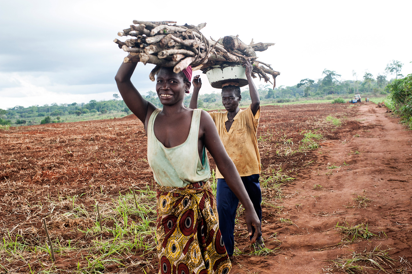 Kleinbauern bei der Arbeit auf dem Feld in der Zentralafrikanischen Republik