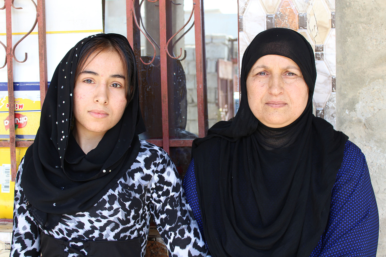 Mariam Khaled Mohammad und ihre Tochter Amira.