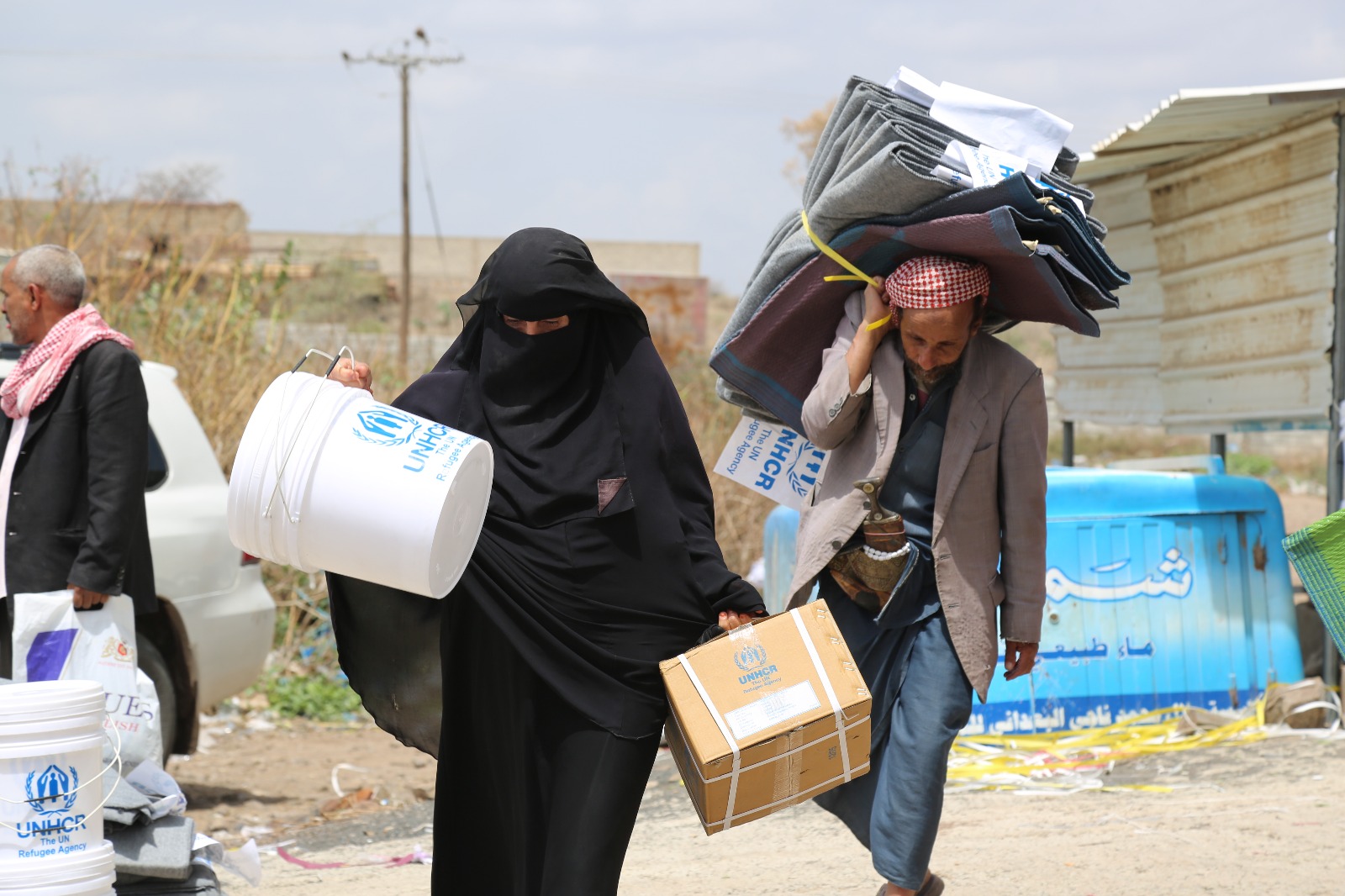Verteilung von Hilfsgütern in Jemen.