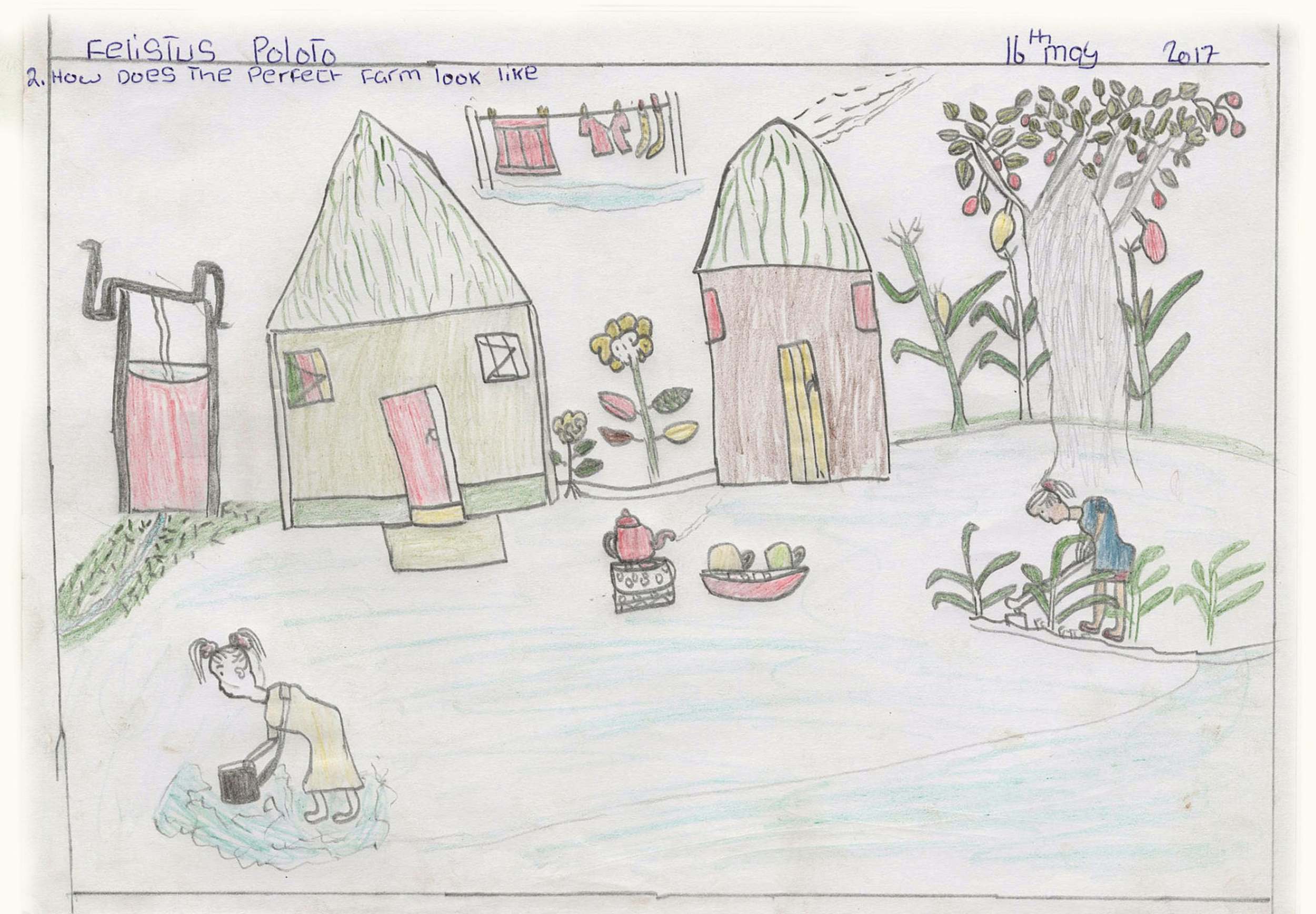 Zeichnung Von einem besseren Leben in der Landwirtschaft, Sambia.