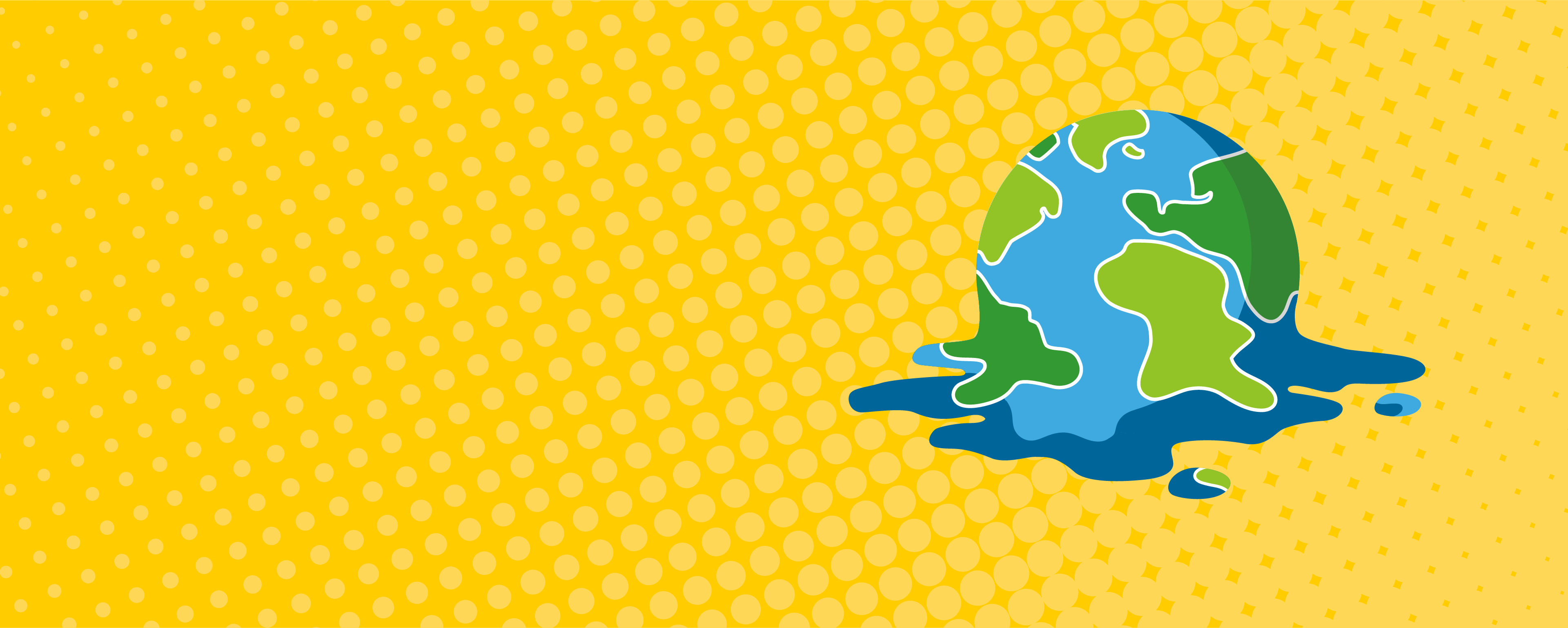 Grafik einer schmelzenden Weltkugel symbolisch für den Klimawandel.