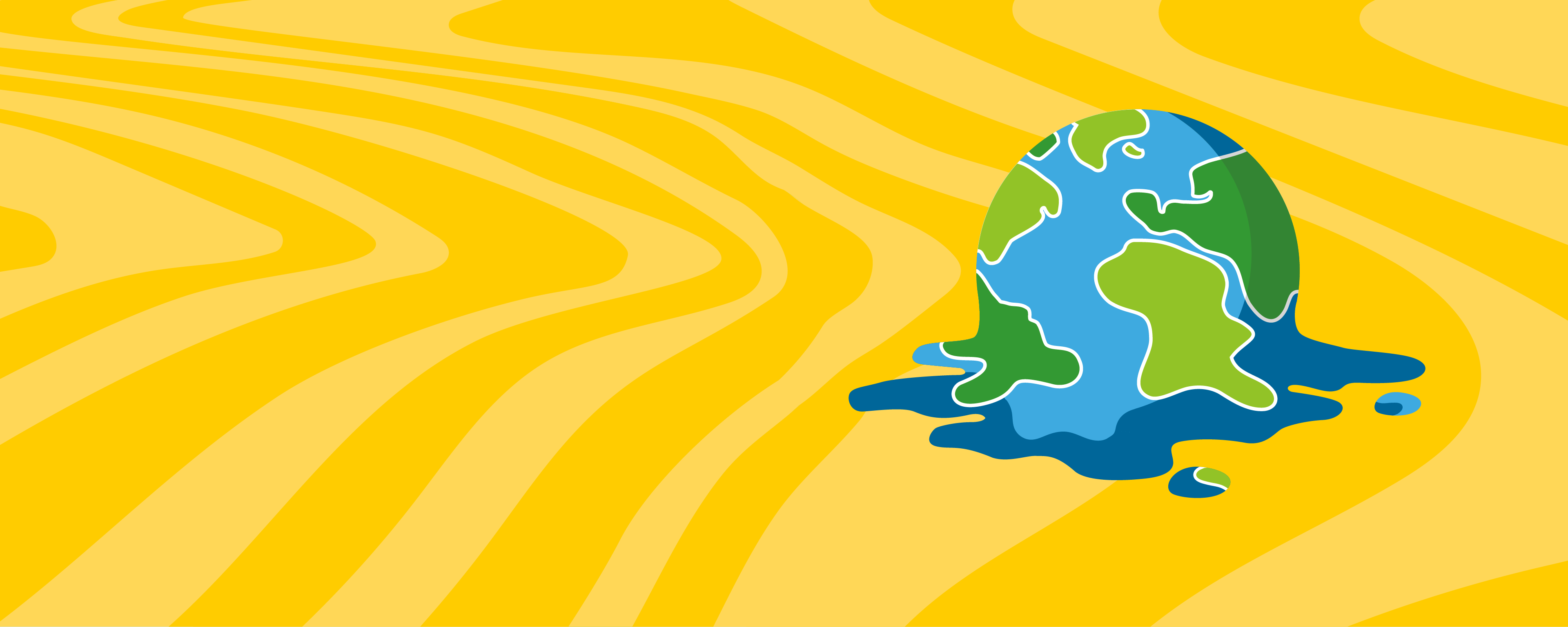 Grafik einer schmelzenden Weltkugel symbolisch für den Klimawandel.
