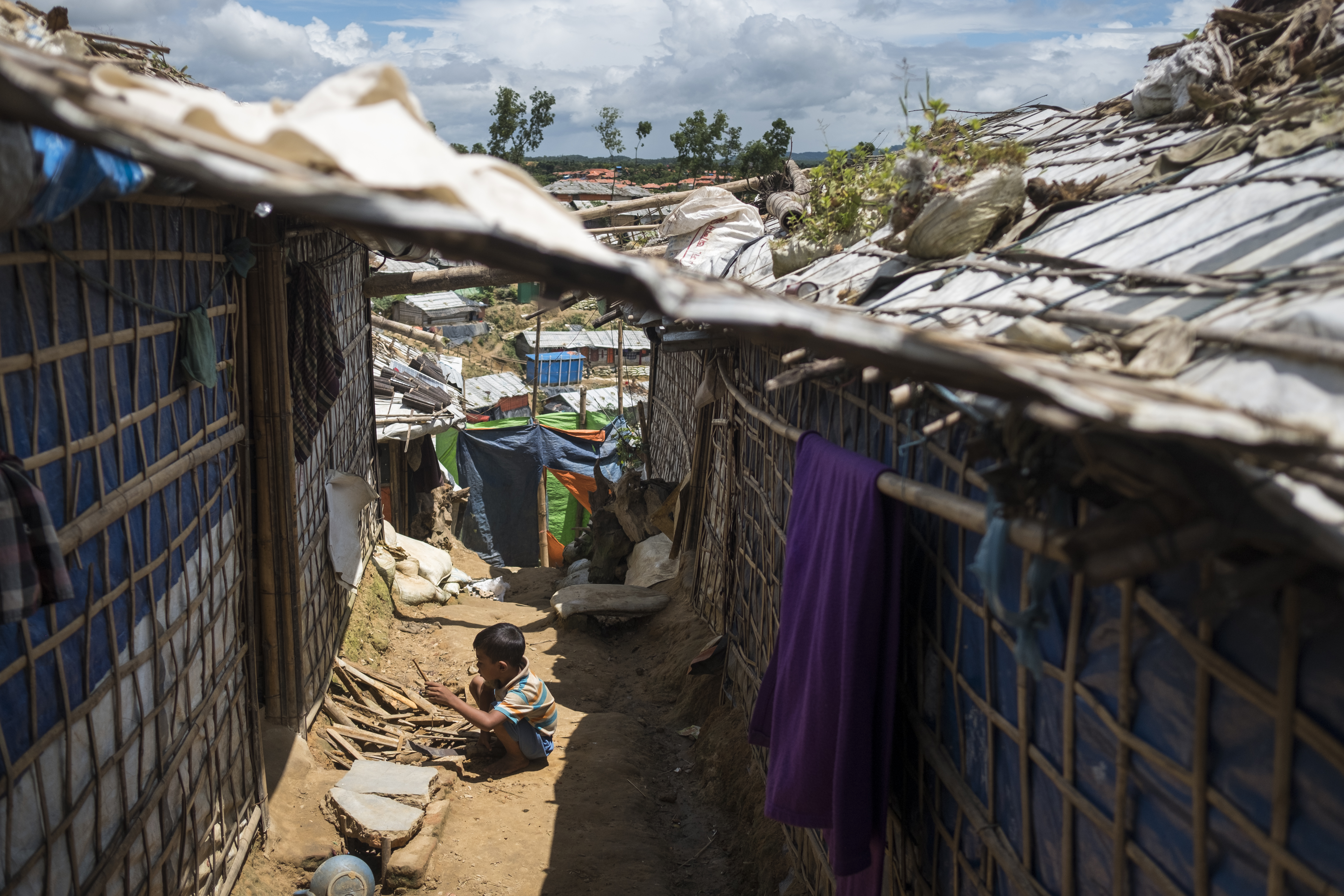 Ein Junge im Camp Hakimpara in Bangladesch im August 2018.