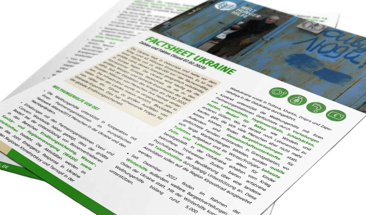 Zweiseitiges Factsheet zur Ukraine