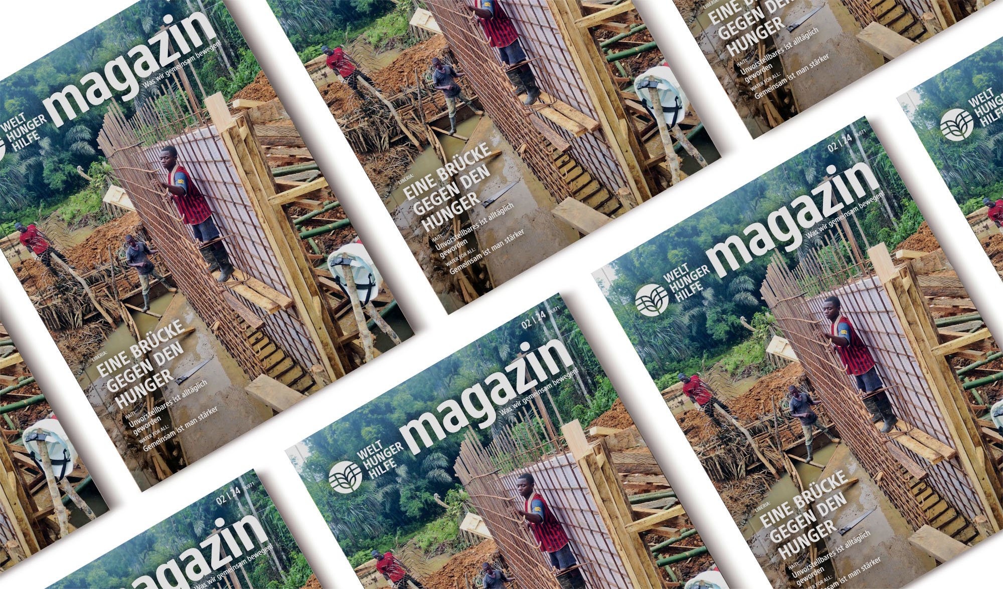 Cover-Collage des Magazins der Welthungerhilfe, Ausgabe 2/2024