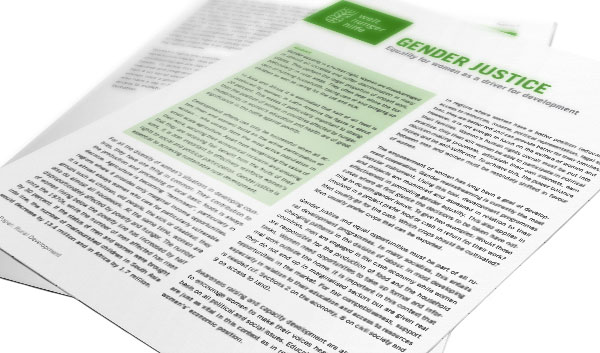 Title page of the Position Paper Rural Development: Gender Justice