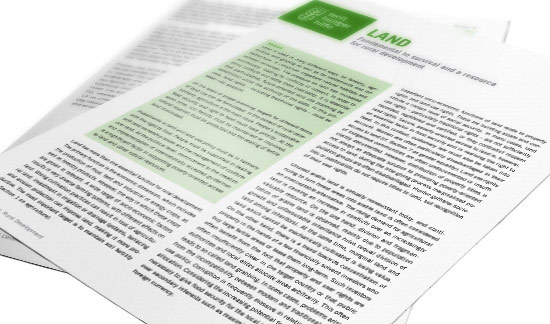 Title page of the Position Paper Rural Development – Land